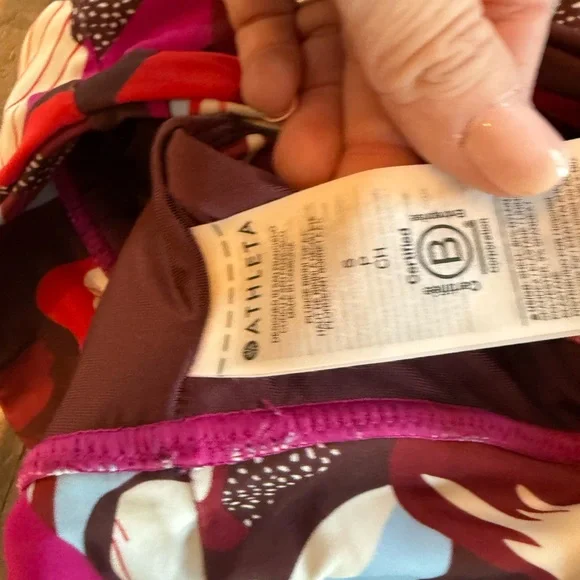 Athleta Floral Bikini plunge top size small - Picture 4 of 7